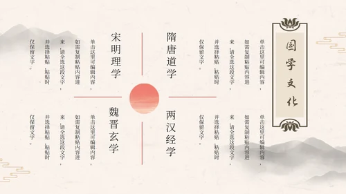 黑色水墨城墙古风中国国学文化主题教育PPT模板