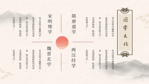 黑色水墨城墙古风中国国学文化主题教育PPT模板