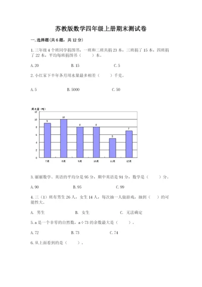 苏教版数学四年级上册期末测试卷带答案（突破训练）.docx