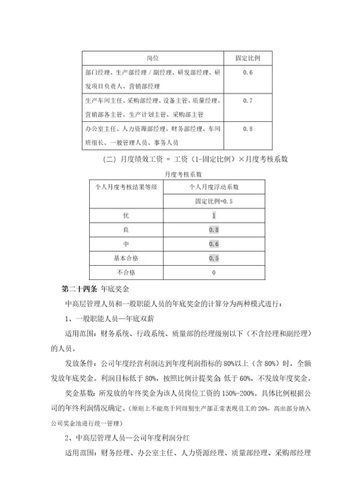 生物科技薪酬设计方案