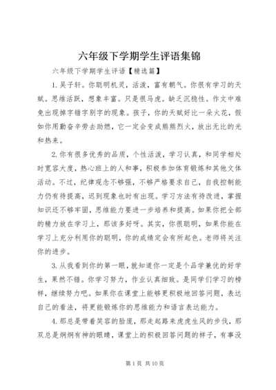 六年级下学期学生评语集锦.docx