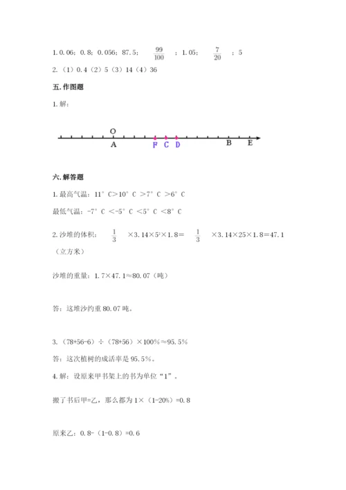 嵊州市六年级下册数学期末测试卷有精品答案.docx