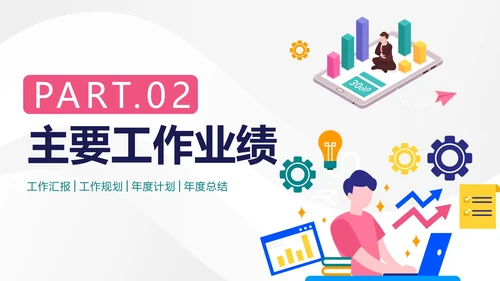 简约商务励志销售年终工作总结PPT模板
