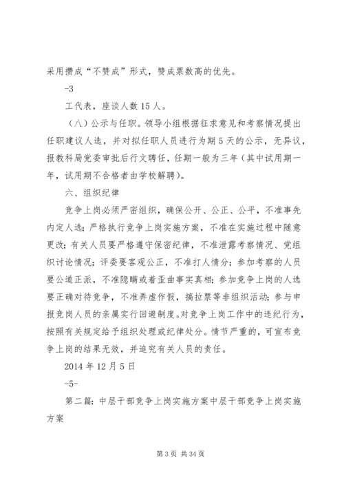 肖溪初中中层干部竞争上岗实施方案.docx