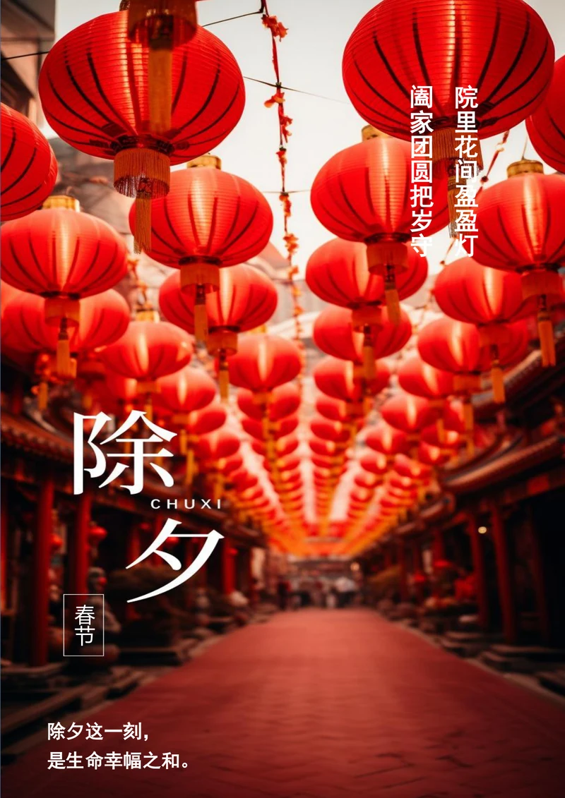 大红灯笼高高挂除夕春节海报