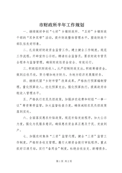 市财政所半年工作规划.docx