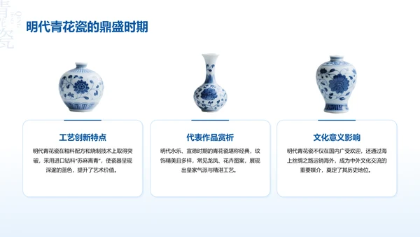 蓝色中国风青花瓷主题美学通用PPT模板