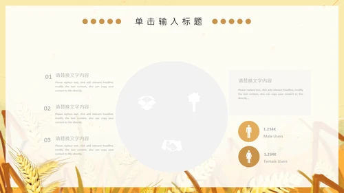 黄色卡通简约芒种节气通用PPT模板