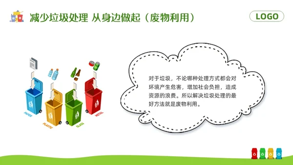 绿色卡通垃圾分类你我同行PPT模板宣传PPT动态PPT