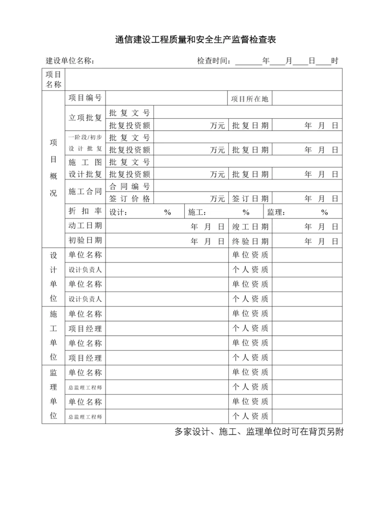 通信建设工程质量和安全生产监督检查表.docx