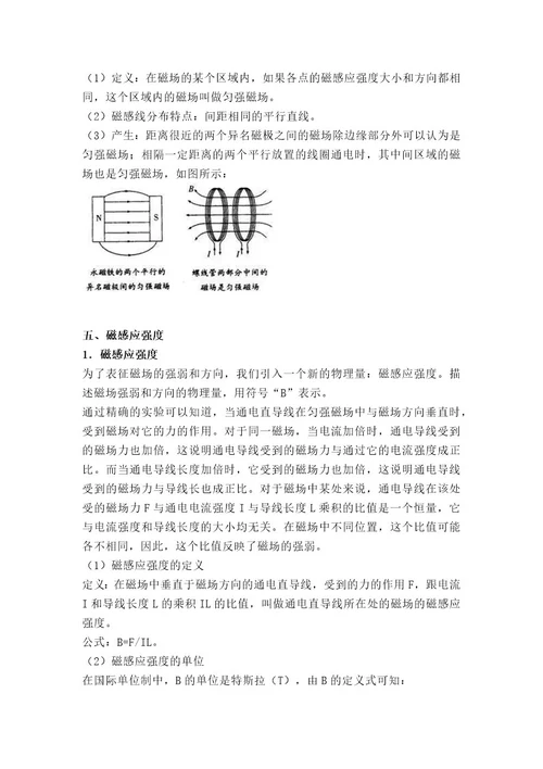 高中磁场知识点及规律总结