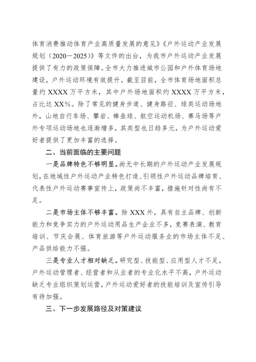 关于户外运动产业发展情况的调研报告.docx