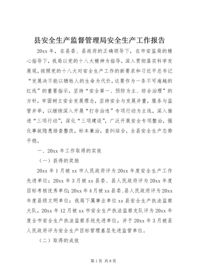 县安全生产监督管理局安全生产工作报告.docx