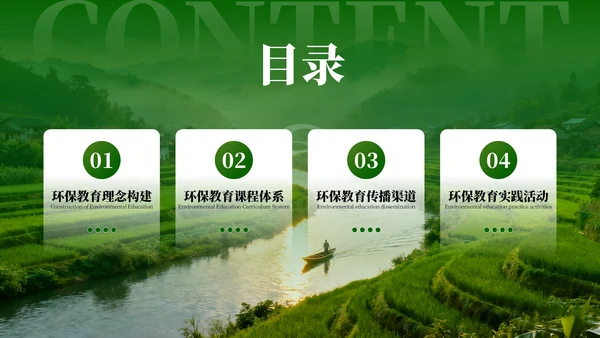 绿色创意环保宣传教育通用PPT模板
