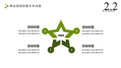 清新简约世界湿地森林日绿色环保PPT模板