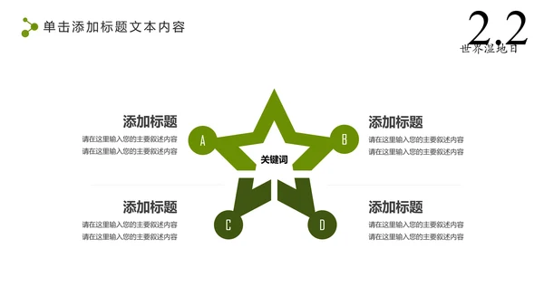 清新简约世界湿地森林日绿色环保PPT模板