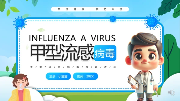 预防甲型流感病毒医学知识PPT模板