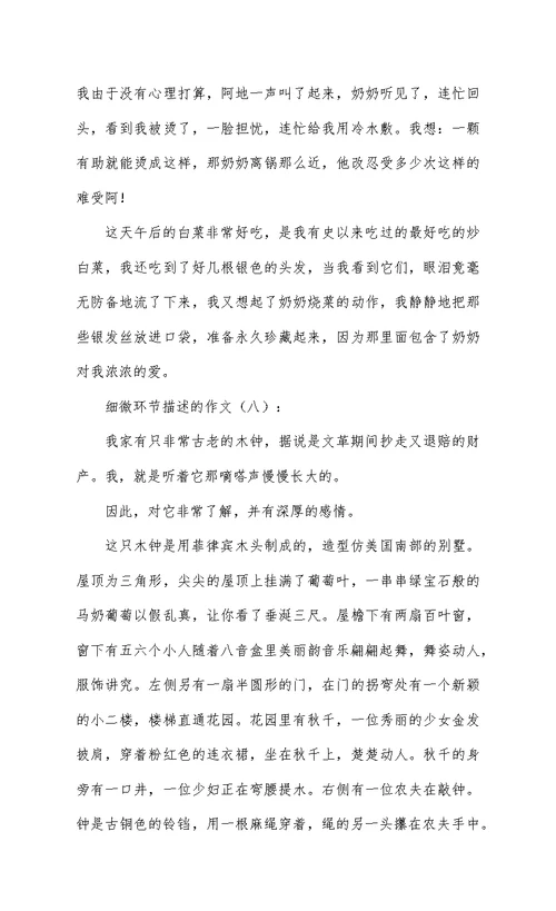 细节描写的作文