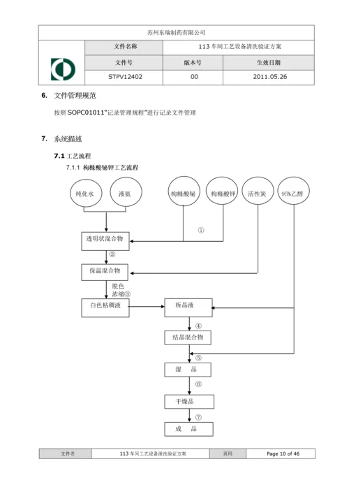 113车间工艺设备清洁验证方案XXXX1102.docx