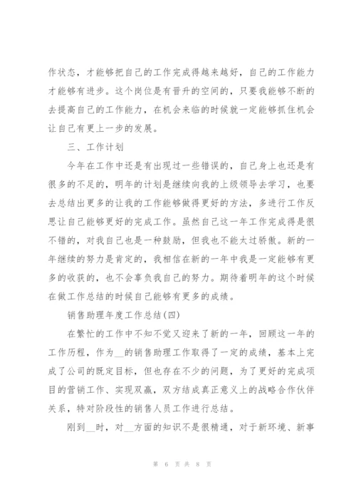 销售助理年度工作总结（个人通用）.docx