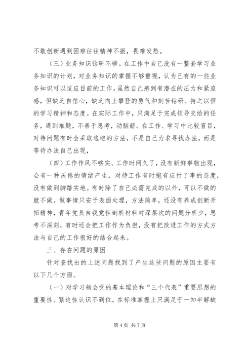 青年党员自我党性剖析材料 (5).docx