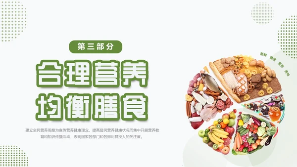 绿色清新简约合理营养与食品安全全民营养周动态PPT