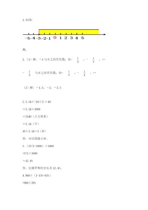 小学数学六年级下册竞赛试题带答案（达标题）.docx