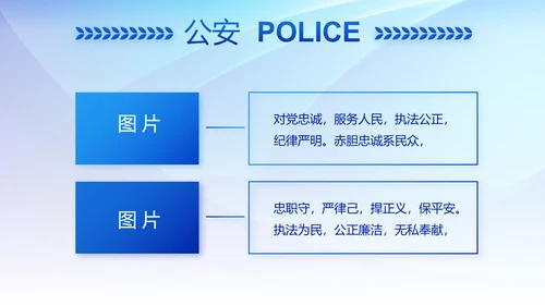 蓝色大气公安警察派出所年终总结动态PPT模板