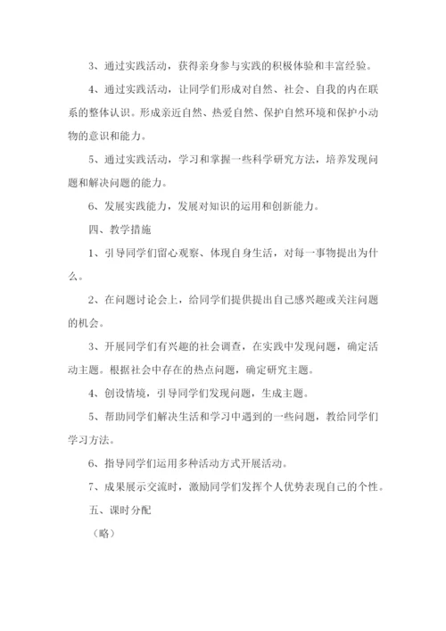 小学四年级实践的教学计划.docx