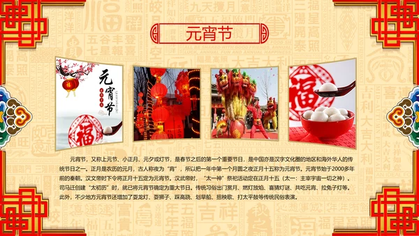 新年春节习俗民俗传统文化PPT模板