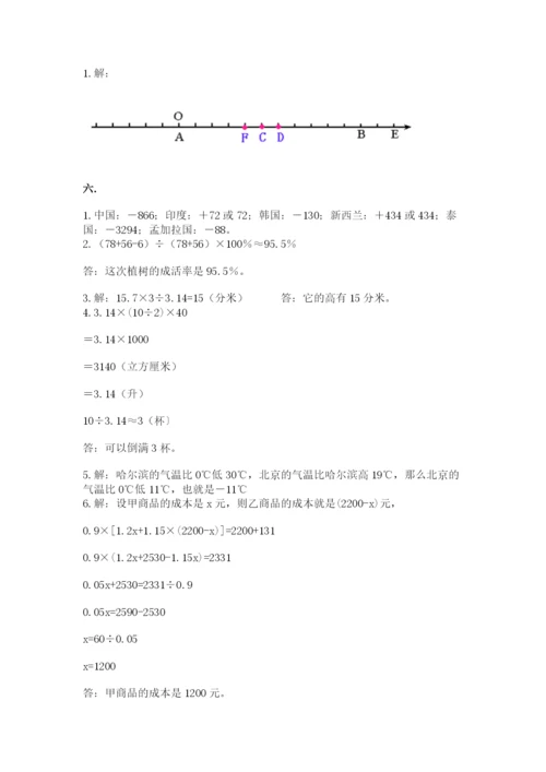 沪教版六年级数学下学期期末测试题含完整答案【各地真题】.docx