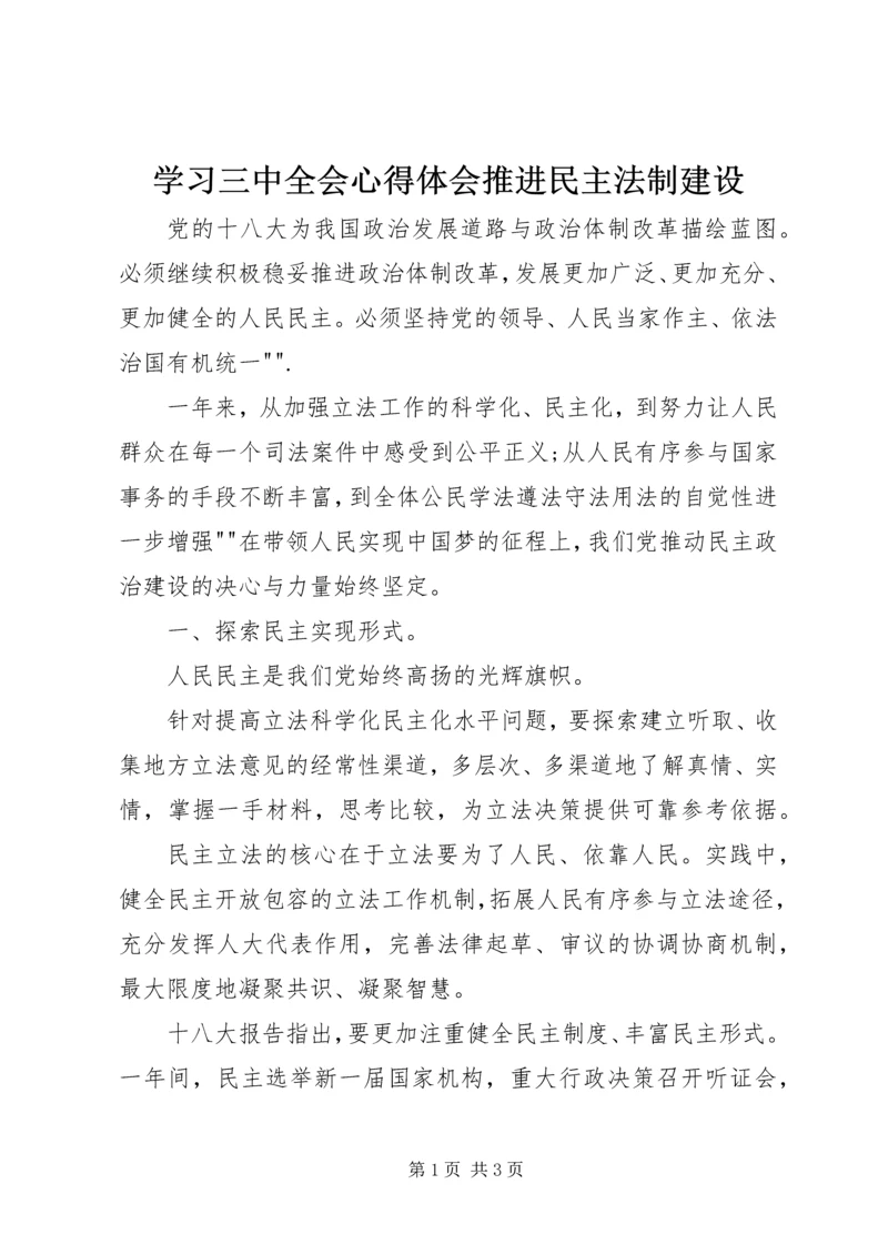 学习三中全会心得体会推进民主法制建设.docx