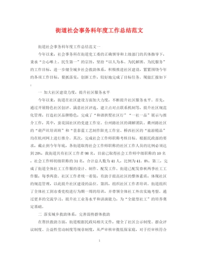 精编之街道社会事务科年度工作总结范文.docx