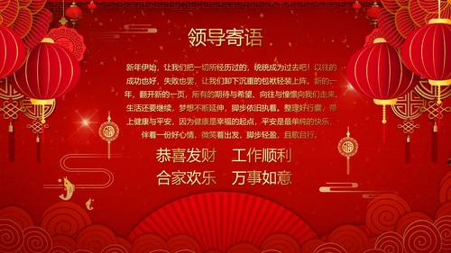 开门红喜庆灯笼新春年会通用PPT模板