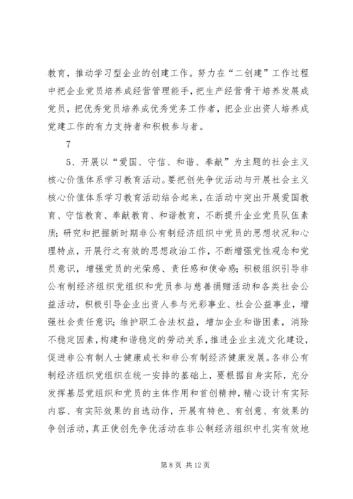 非公有制经济组织党组织和党员深入开展创先争优活动实施方案 (5).docx