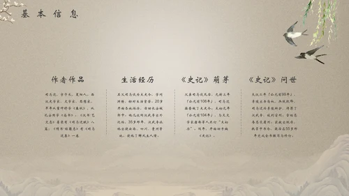 司马迁《史记》读书笔记PPT模板