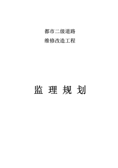 城市道路改造关键工程监理重点规划.docx