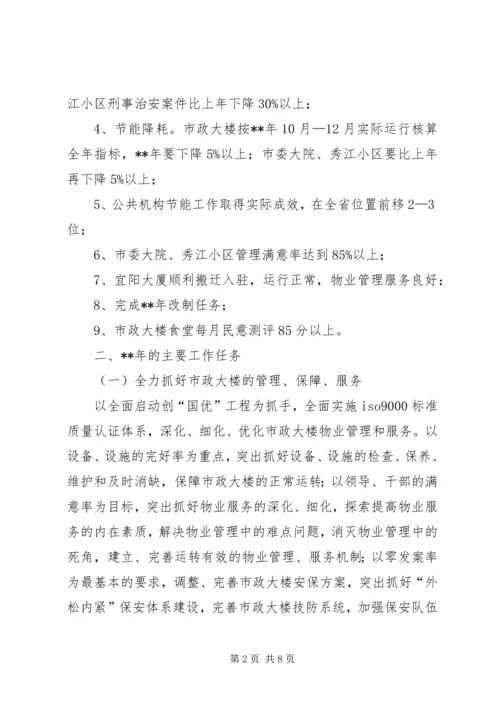 市机关事务管理局工作计划方案.docx