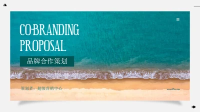 品牌合作策划蔚蓝大海碧海沙滩通用PPT模板