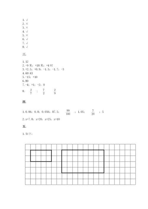 人教版数学小升初模拟试卷附完整答案（全国通用）.docx