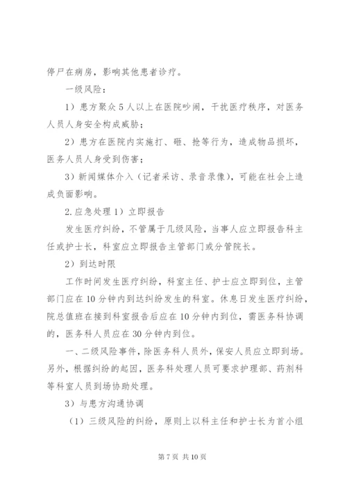 医院医疗纠纷防范及应急处置预案.docx