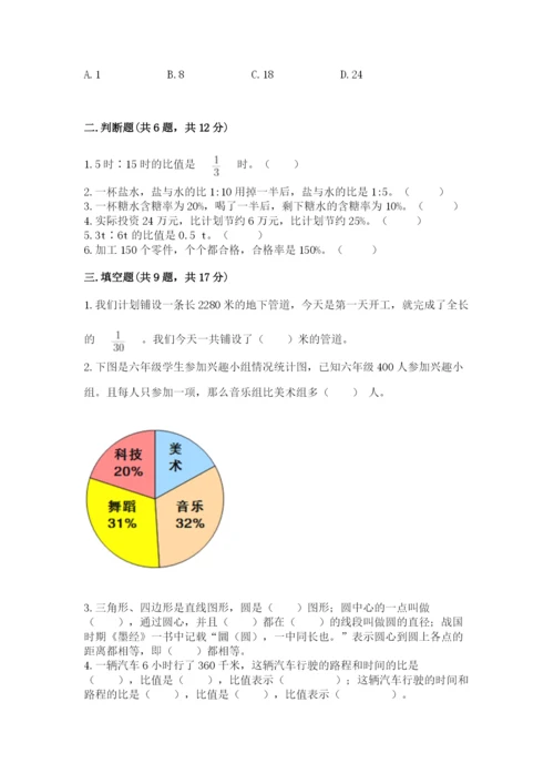 小学六年级上册数学期末测试卷精品（模拟题）.docx