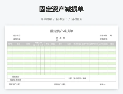 固定资产减损单