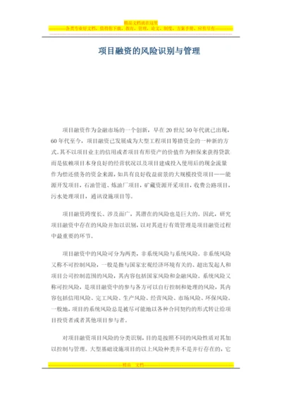 项目融资的风险识别与管理.docx