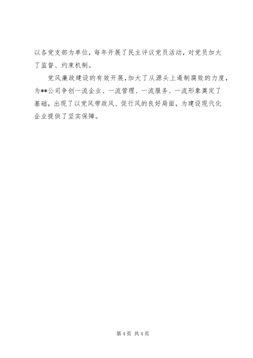 烟草公司党风廉正建设纪实.docx