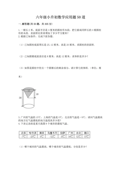 六年级小升初数学应用题50道含下载答案.docx