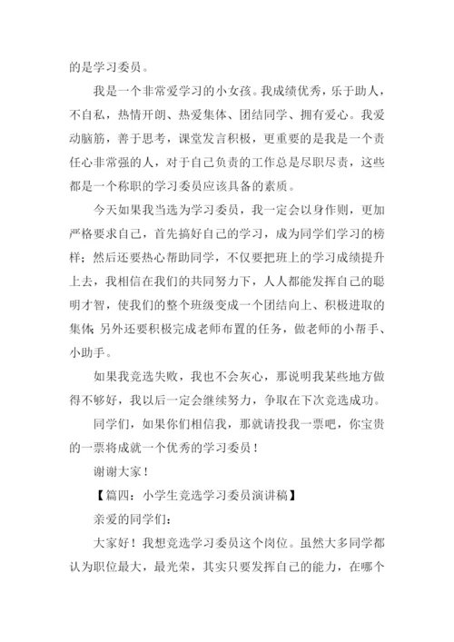 小学生学习委员竞选稿.docx