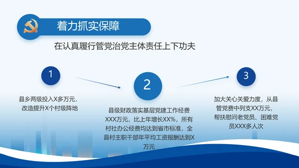蓝色大气党建党支部年终工作总结PPT