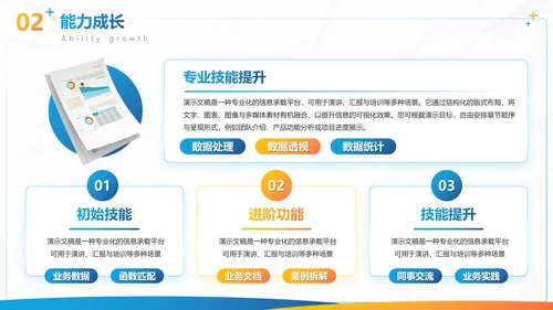 蓝色商务风实习转正述职报告PPT模板