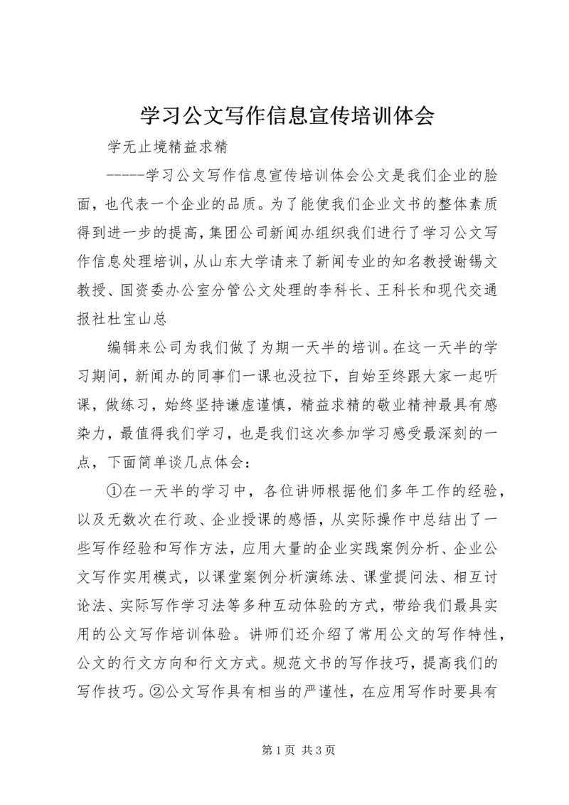 学习公文写作信息宣传培训体会 (3).docx
